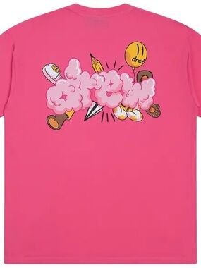 drew house Doodle Joy SS Tee in Hot Pink